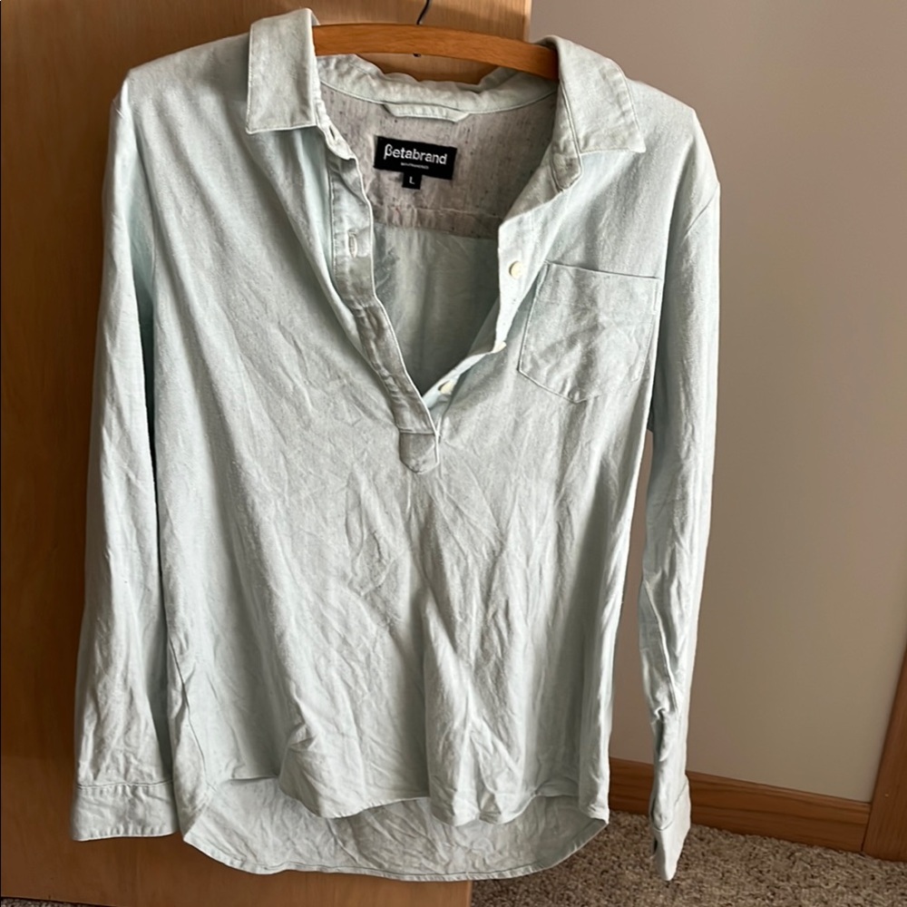 Betabrand collared long sleeve shirt